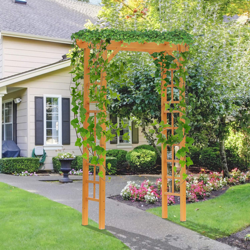 Outsunny Garden Arch Trellis 55.1" x 23.6" Wood Arbor & Reviews Wayfair